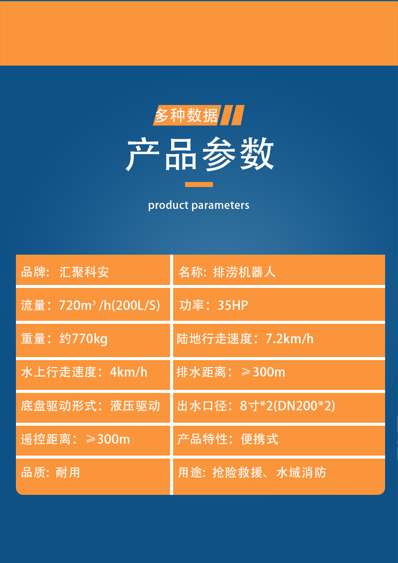 排涝机器人大流量应急救援快速消防设备防汛应急装置(图3)