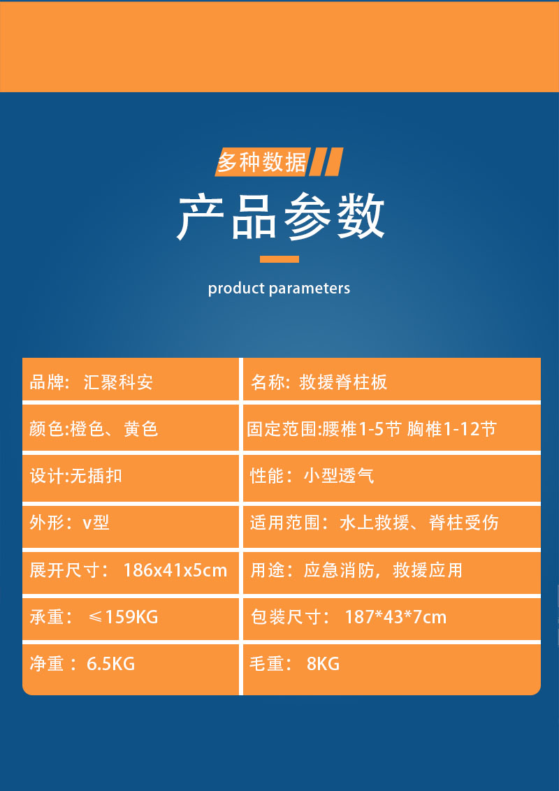 救援脊柱板用于固定伤员脊椎及腰部应急救援装备(图3)