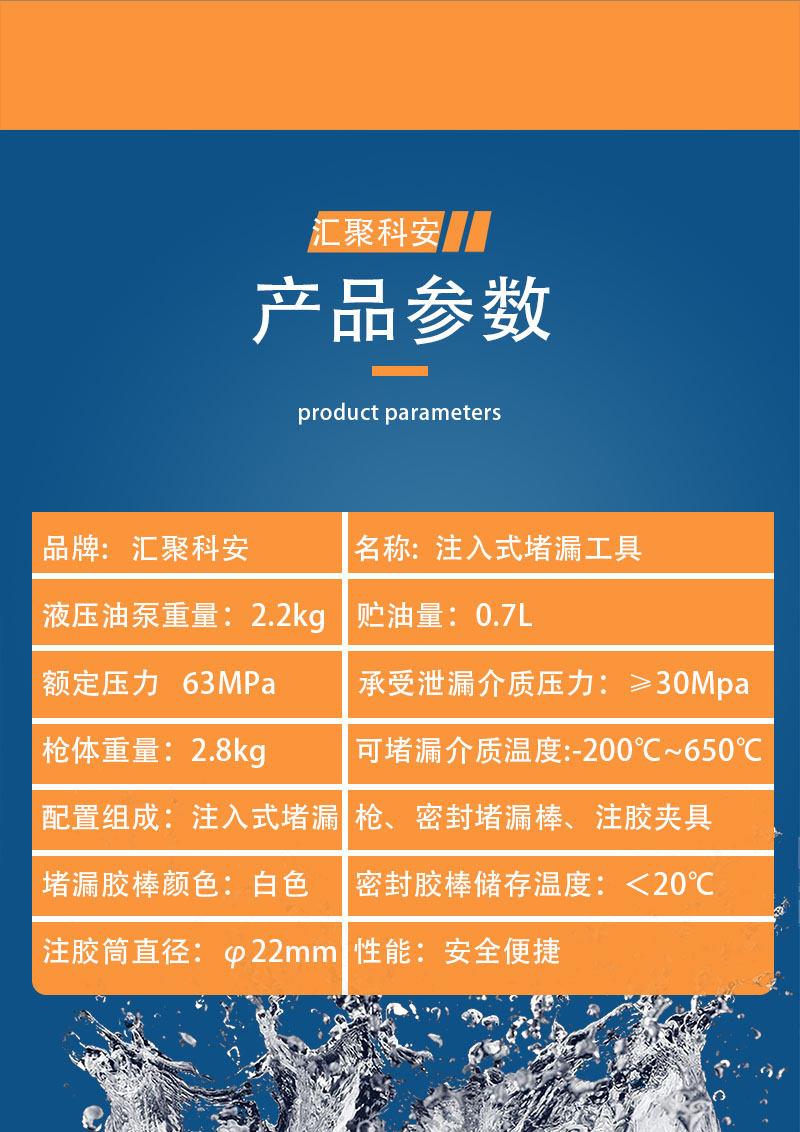 注入式堵漏工具小孔堵漏枪 救援器材组合套装(图4)